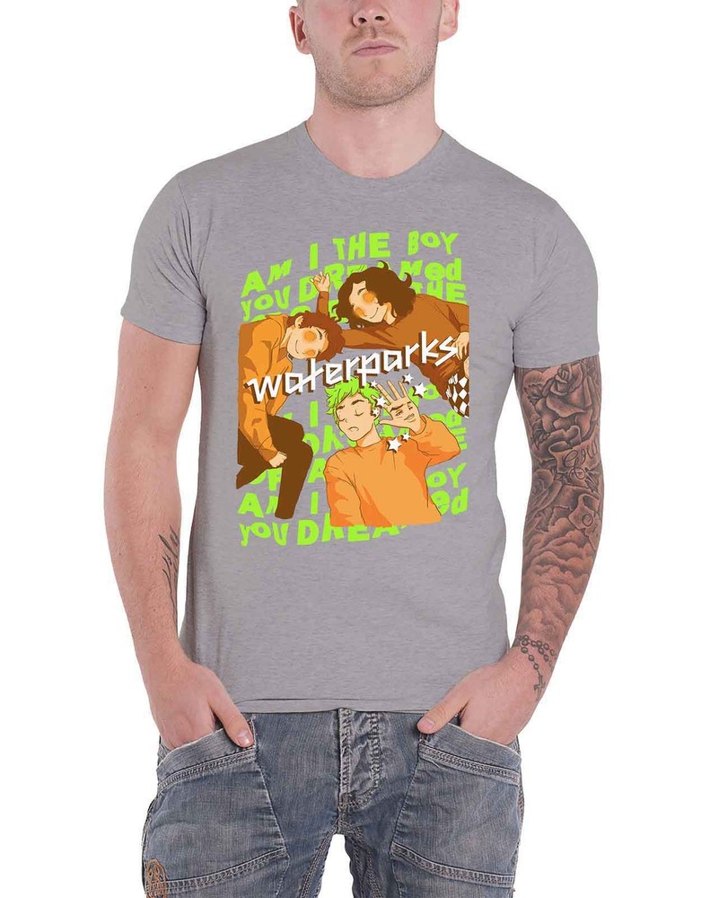 Waterparks T Shirt Dreamboy Band Logo new Official Mens Grey