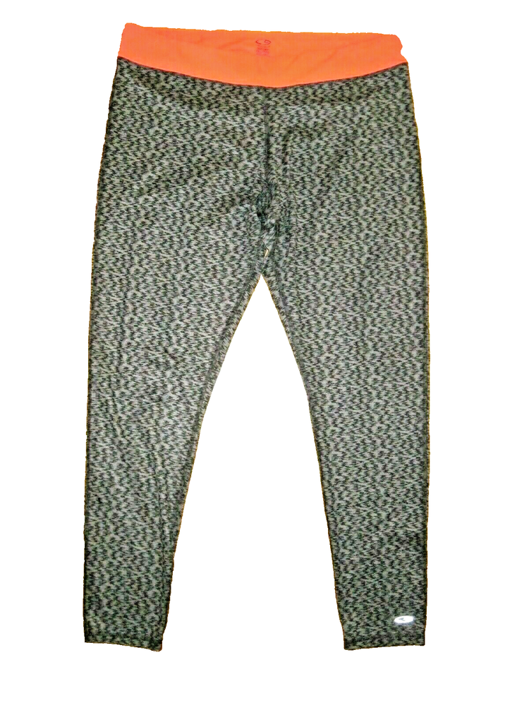 Plus Size C9 Duo Dry Black/Gray Print Yoga Fitness Leggings Size XXL-Tall New