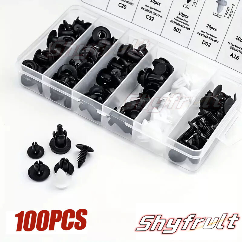 100x For-Hyundai Trim Bumper Hood Clips Retainer-Fastener Fender Push Pin Rivets