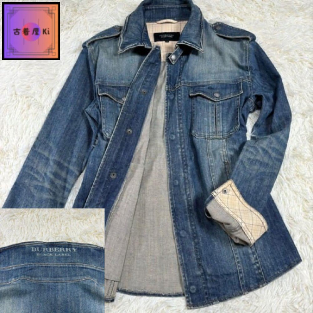 Burberry Black Label denim jacket Nova check F/S from Japan