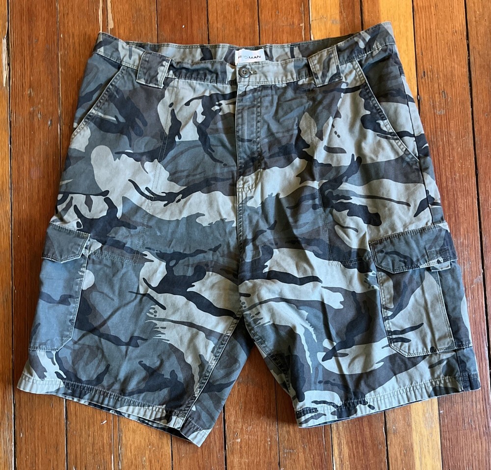 Rio Man Camo Cargo Shorts Men’s Sz 38 100% Cotton