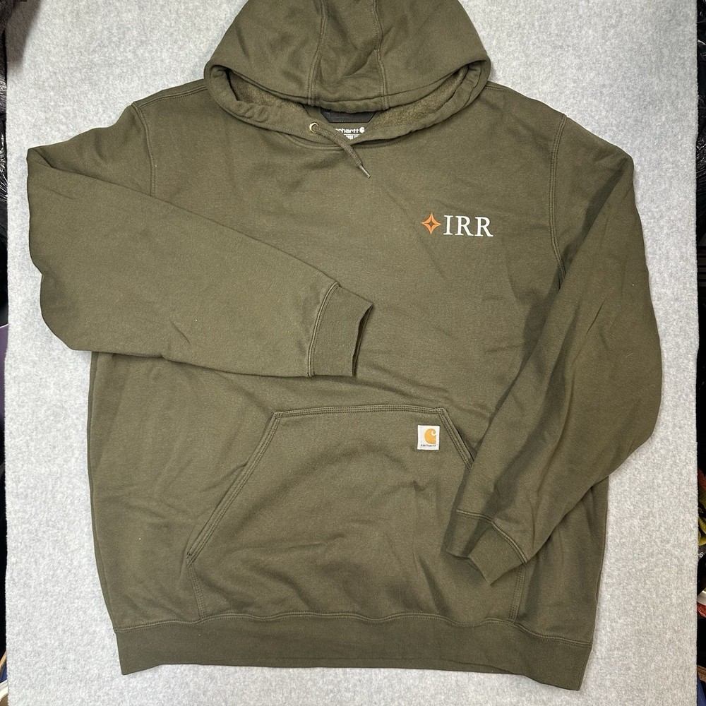 Carhartt Men's 2XL Green Loose Fit Logo Pullover Hoodie Work Wear