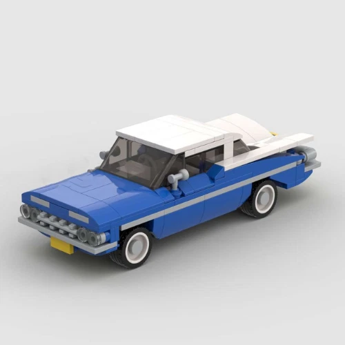 MOC LEGO Car: Chevrolet Bel Air Blue Speed Champions style Fast Shipping Gift