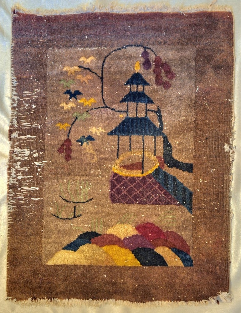 Antique Art Deco Chinese Rug AS IS 29