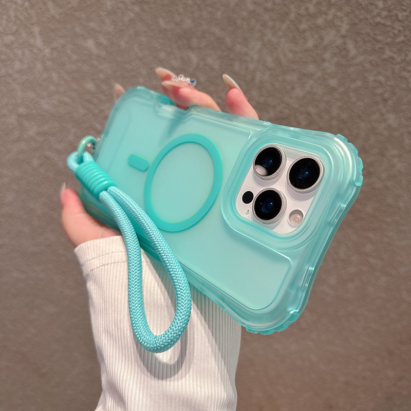 Magnetic Case For iPhone 16e 17 Pro Max 15 14 13 12 11 Shockproof Cover + Strap