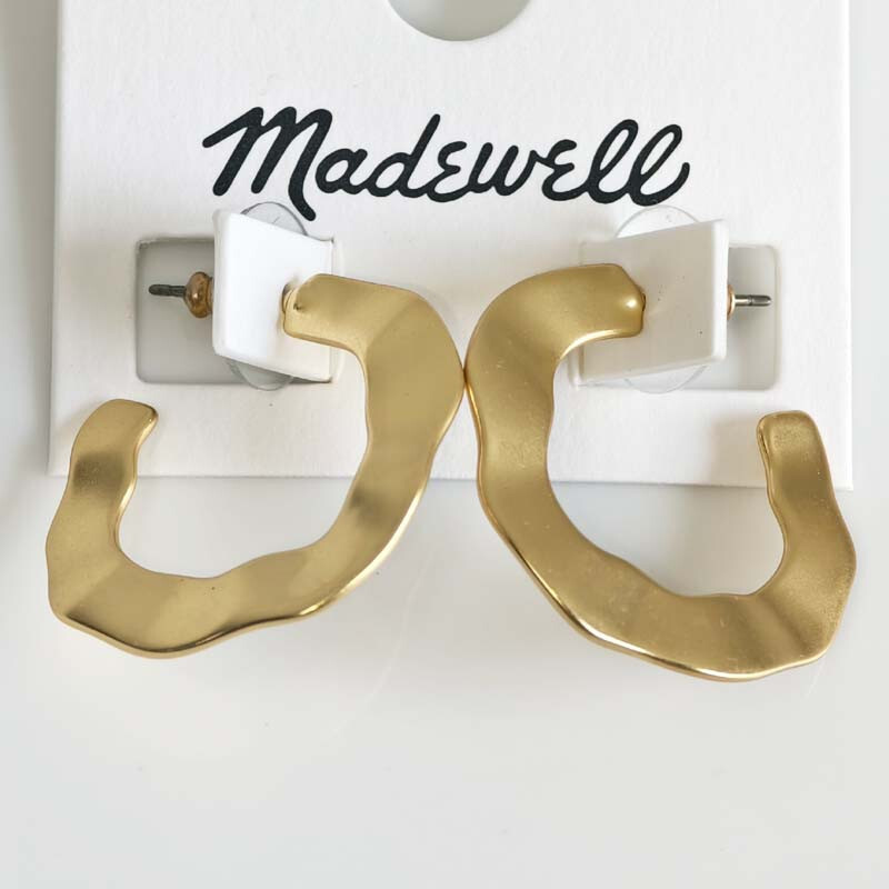 New MadeWell Statement C Hoop Earrings Retro Women Party Vacation Jewelry Gift