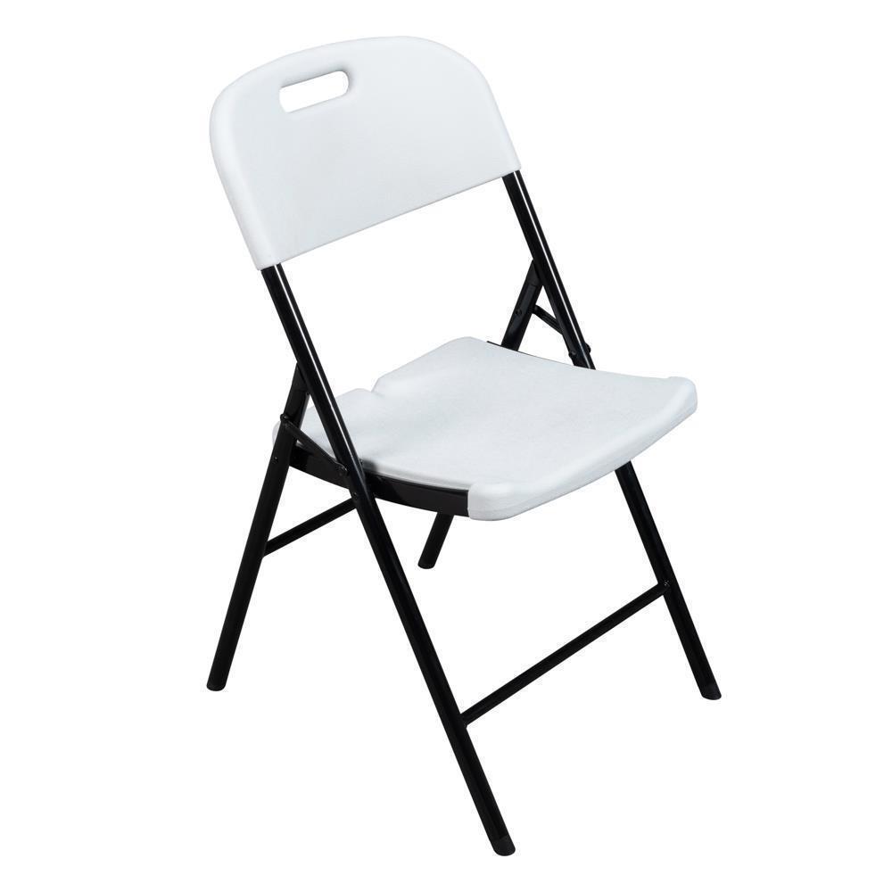 4-Pack White Folding Plastic Chairs for Home Office Wedding Party 330 LB Capacity