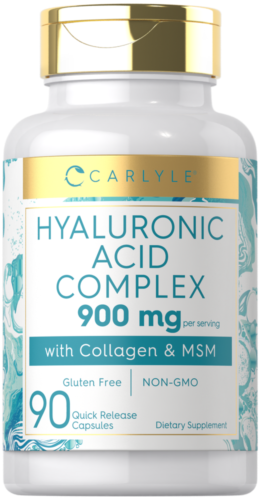 Hyaluronic Acid | 900mg | 90 Capsules | with Collagen & MSM | by Carlyle