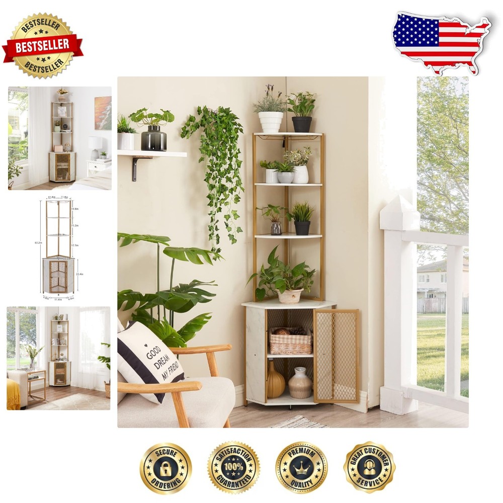 6-Tier Tall Storage Shelf for Living Room Balcony Kitchen - Stylish Cabinet  