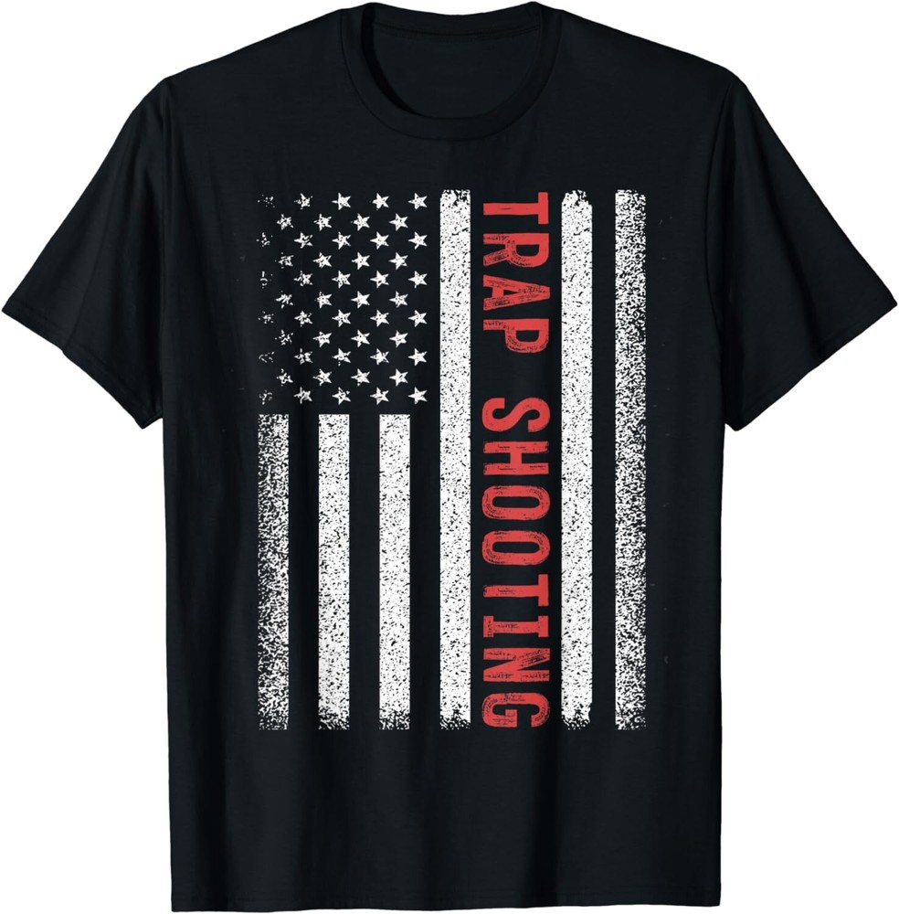 Trap Shooting American Flag 4th of JulyTrap Shooter Gift Unisex T-Shirt
