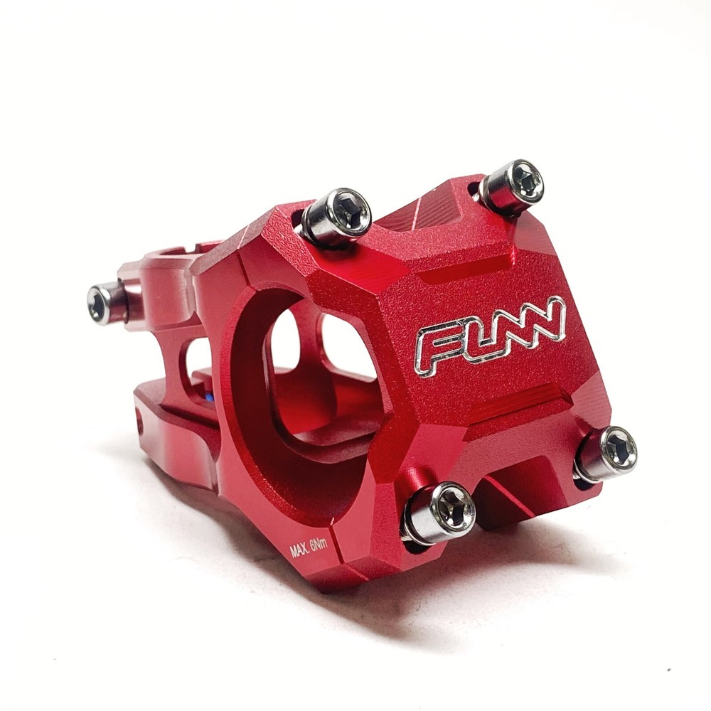 Funn Strippa EVO MTB Stem, Bar Clamp 35mm (Length 45mm, Red)- Clearance Sale
