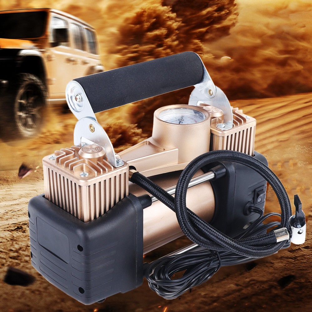 12V Heavy Duty Double Cylinder Air Pump Compressor for Car Tires 150PSI