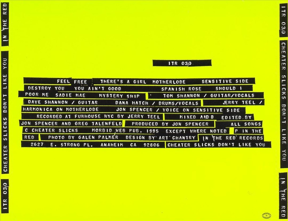 CHEATER SLICKS DON'T LIKE YOU NEW CD