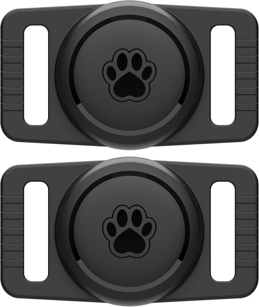 2 Pack AirTag Dog Collar Holder Waterproof Silicone Case for Apple AirTags Pet