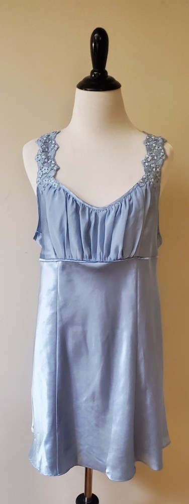 Oscar De La Renta Baby Blue Babydoll Lingerie Slip Dress Size XL
