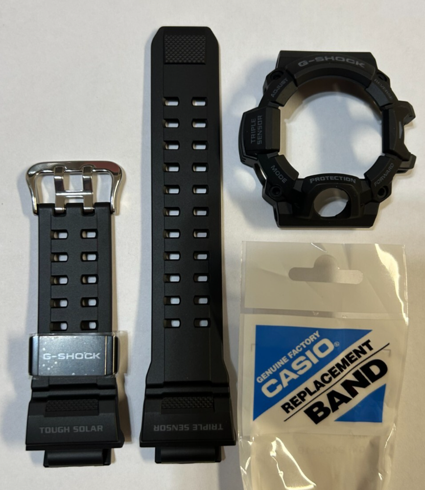 Casio G-SHOCK  GW-9400-1B  Resin Rubber Band AND BEZEL COMBO STRAP BLACK GW-9400