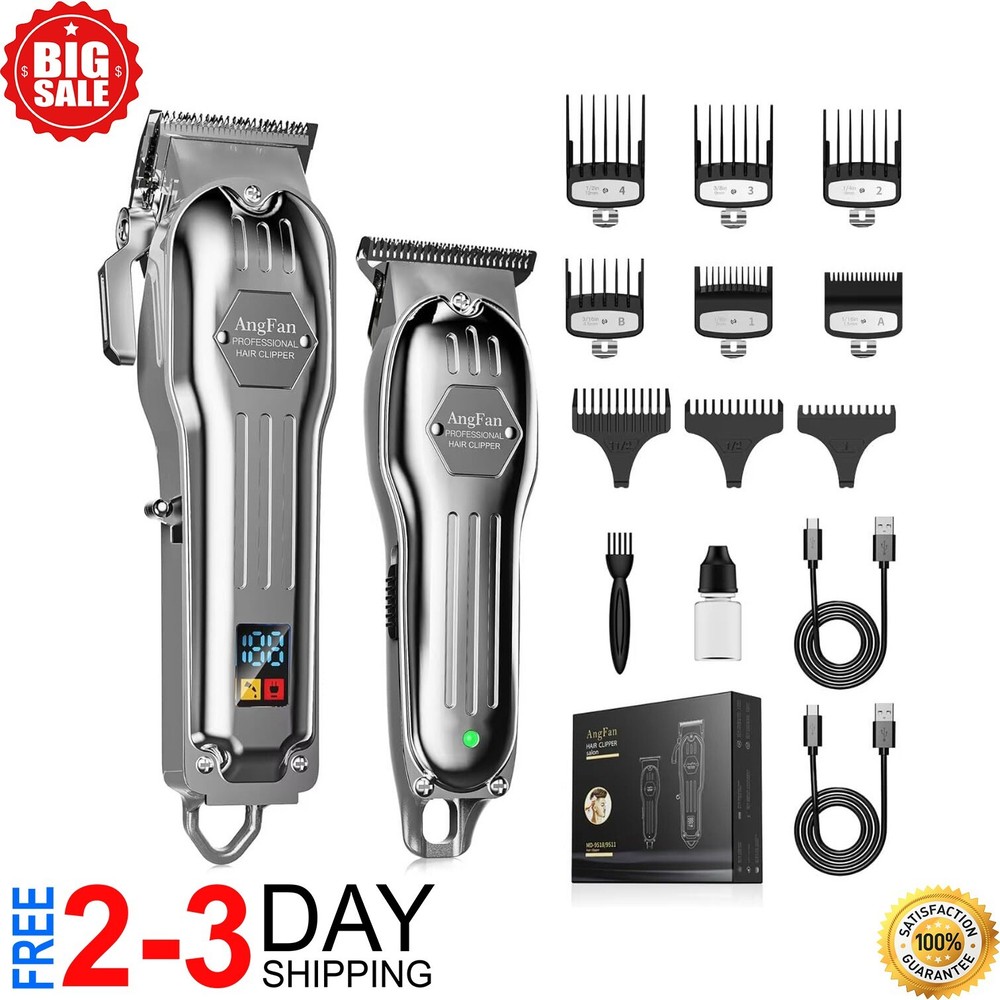 Professional Cordless Hair Clipper for Men with Quiet Beard Trimmer for Home Barber Use