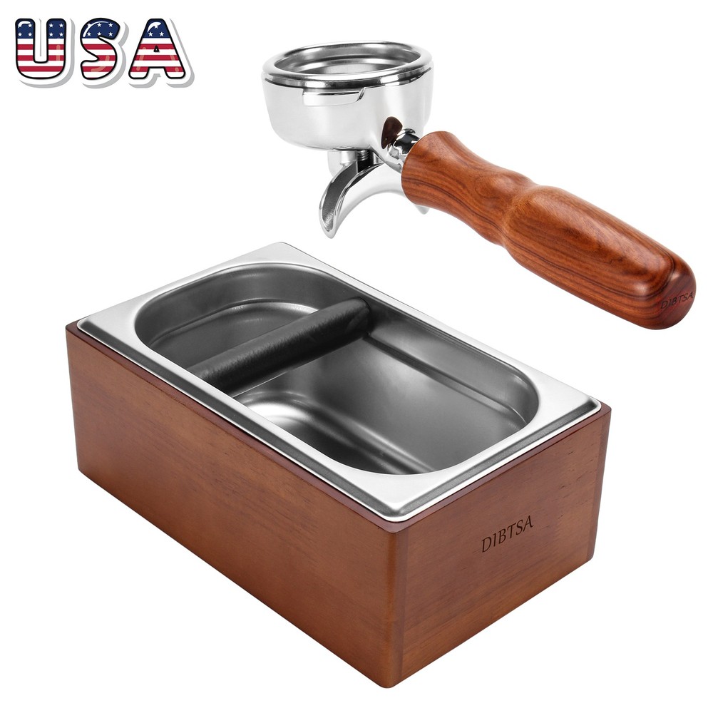 For Nuova Simonelli 58mm Portafilter Double Spouts Espresso Knock Box Non-Slip