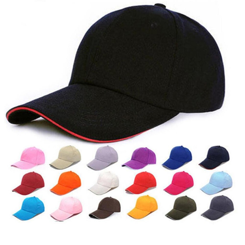 Mens Womens Plain Baseball Cap Adjustable Peak Sports Trucker Printing Sun Hat..