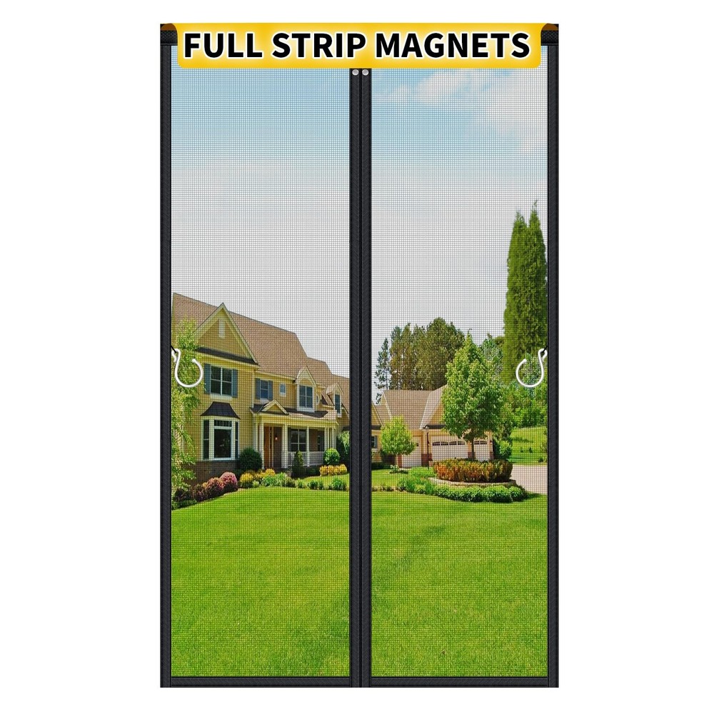 Upgraded Magnetic Screen Door Mesh, Full Strip Magnets, Heavy Duty Fiberglass...