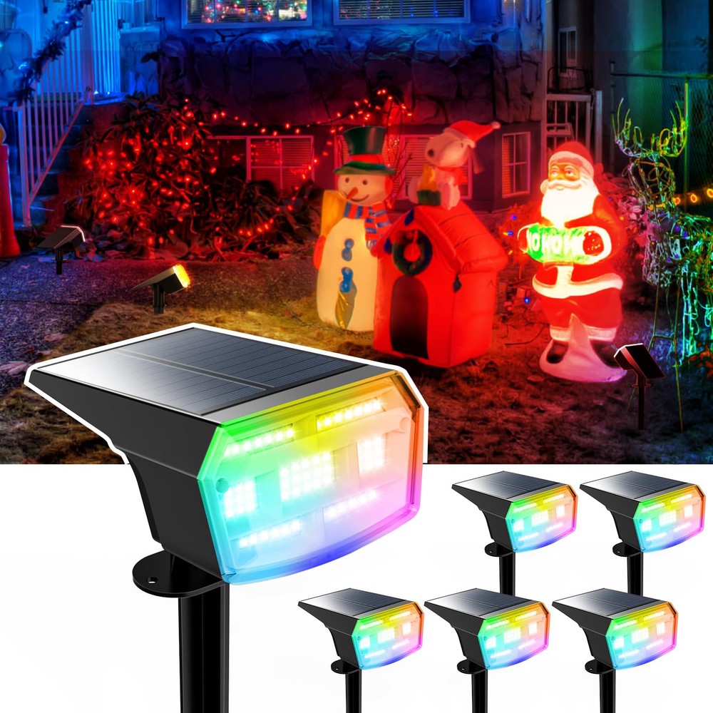 Color-Changing 59LED Solar Spot Lights for Outdoor Landscape Lighting