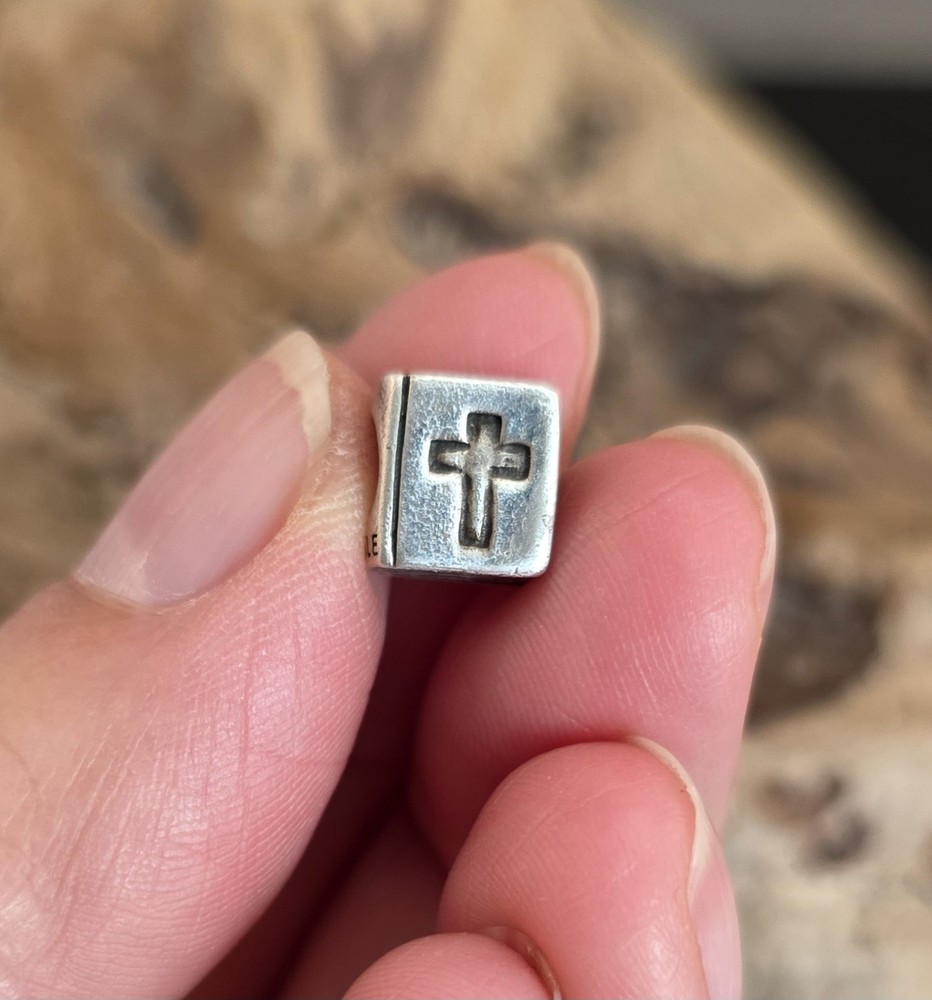 Authentic PANDORA 925 ALE Sterling Silver Cross Bible Book Charm