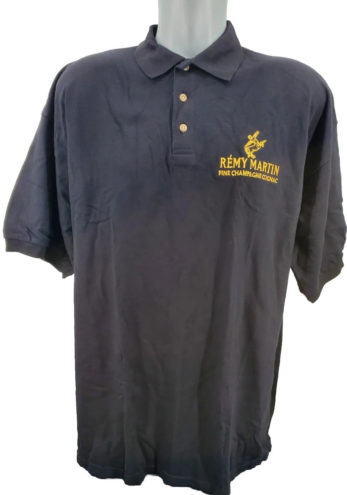 Remy Martin Fine Champagne Cognac Polo Shirt Men's Size XL Black Short Sleeve
