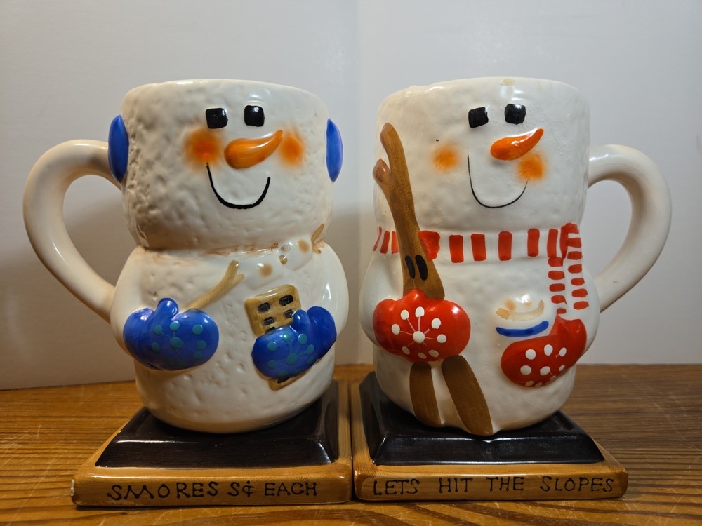 Snowman Smores Coffee and Cocoa Mug Set - 2 Piece