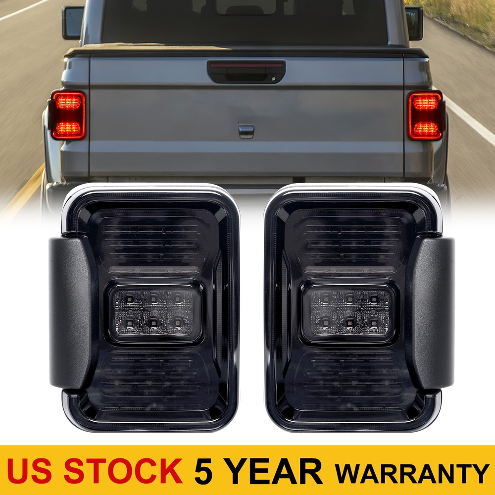 2020-2025 Jeep Gladiator JT Smoke LED Tail Lights with Turn Brake DRL  