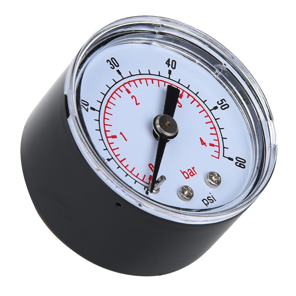 1/8 BSPT Metal Air Pressure Gauge with Clear Transparent Dial Cover-image