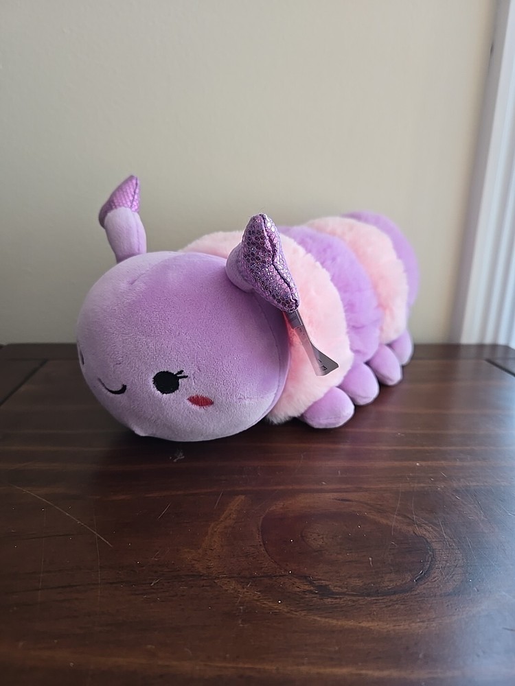 Valentine plush caterpillar in red pink purple soft 11 inch