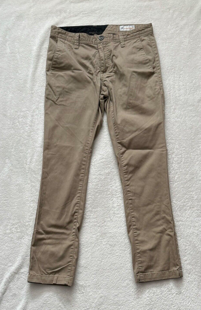 Used Volcom Boy's Frickin Casual Modern Khaki Stretch Chino Pants Size 29