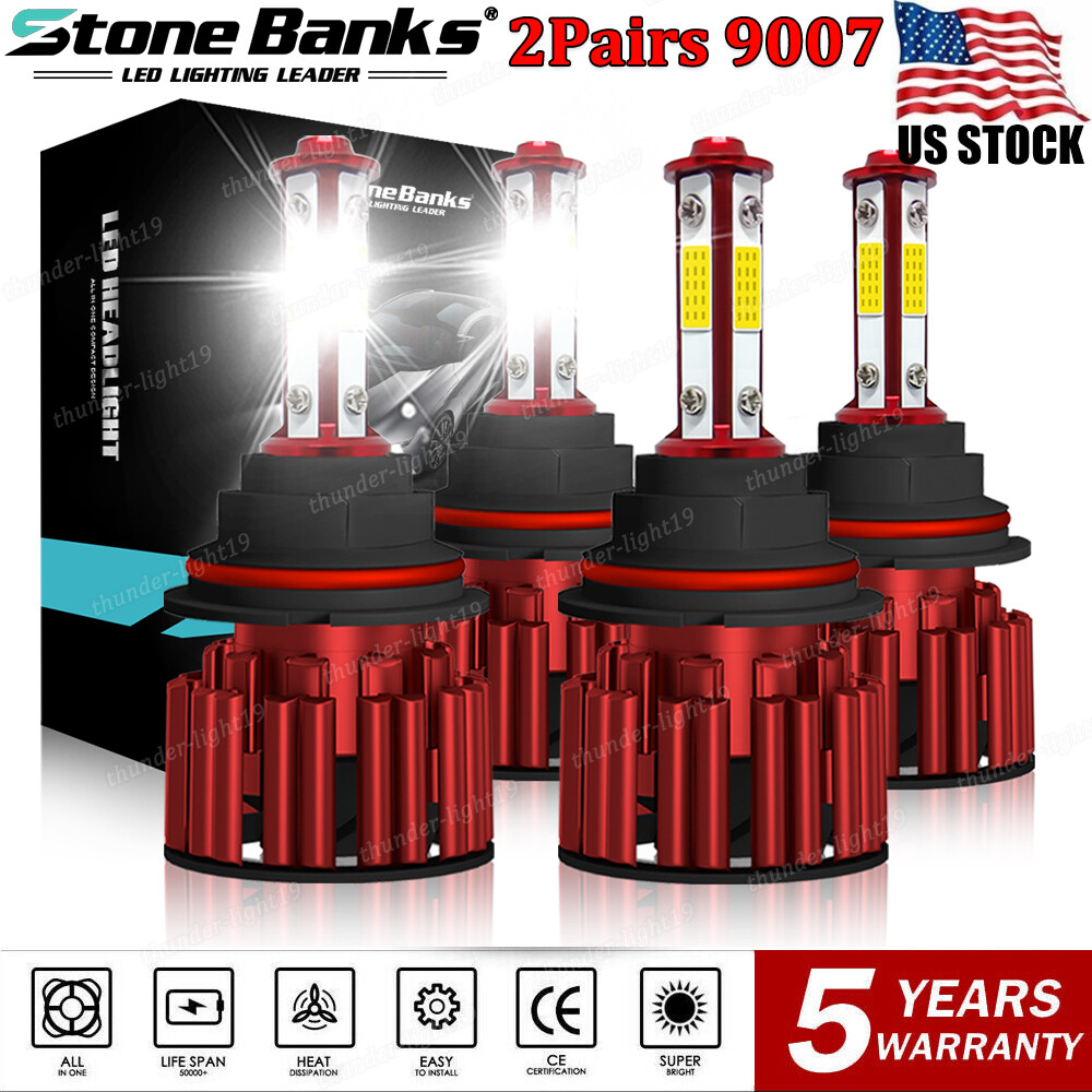 4X HB5 9007 LED Headlights 360000LM LED Light Bulbs Kit Hi/Low Beam Super Bright