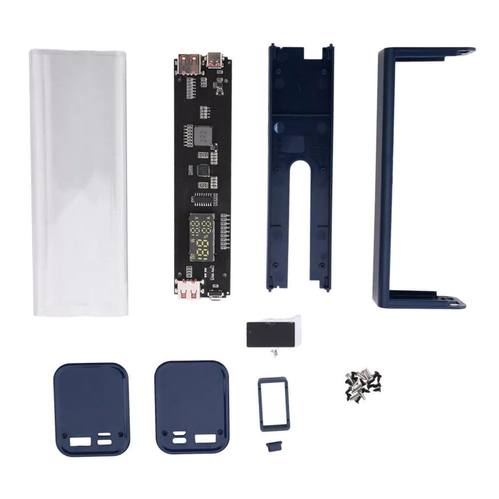 DIY Fast Charger Battery Power Bank Shell Kit 22.5W For 8PCS 18650 Battery