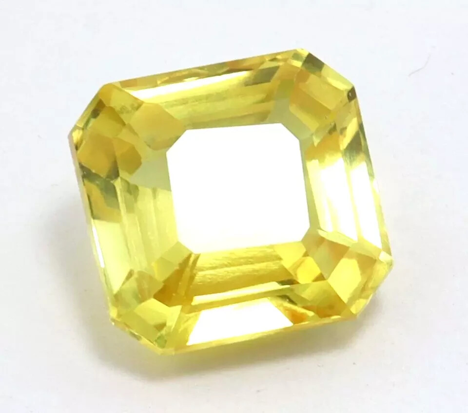 EGL Certified Superb Natural 9.99 Ct Yellow Sapphire Radiant Cut Loose Gemstone