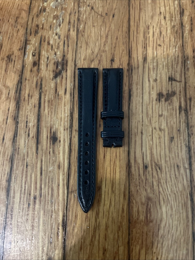 TIFFANY & CO. BLACK 14S GENUINE LEATHER WATCH STRAP (WATCH PARTS)