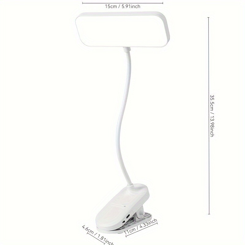 Dimmable LED Clamp Desk Lamp, Touch Control Clip-On Light with Adjustable Bright
