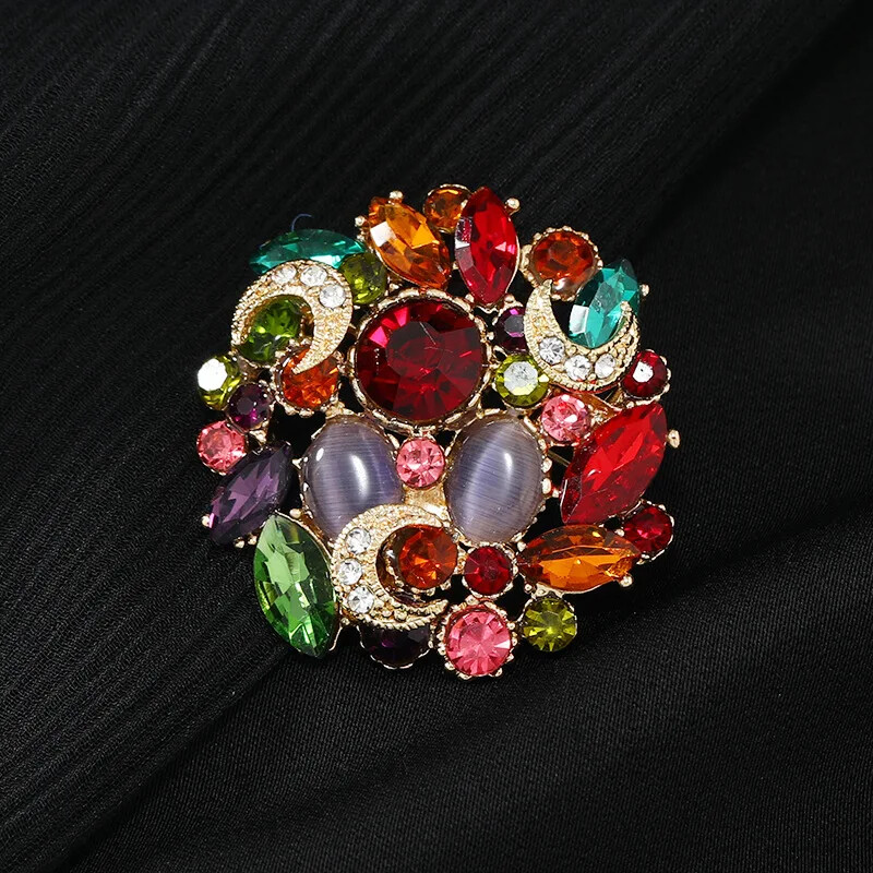 Brilliant Crystal Luxury Brooch High-end Baroque Palace Suit Pins Accessories