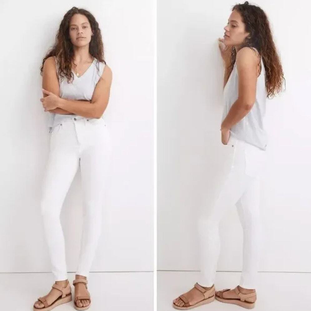 Madewell 10-Inch High-Rise White Skinny Jeans Size 24