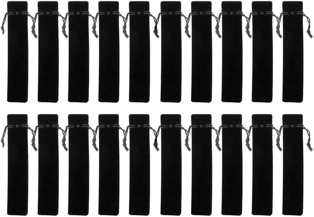 20 Pcs Velvet Drawstring Pen Pouch Single Pen Holder Sleeve Bag Case