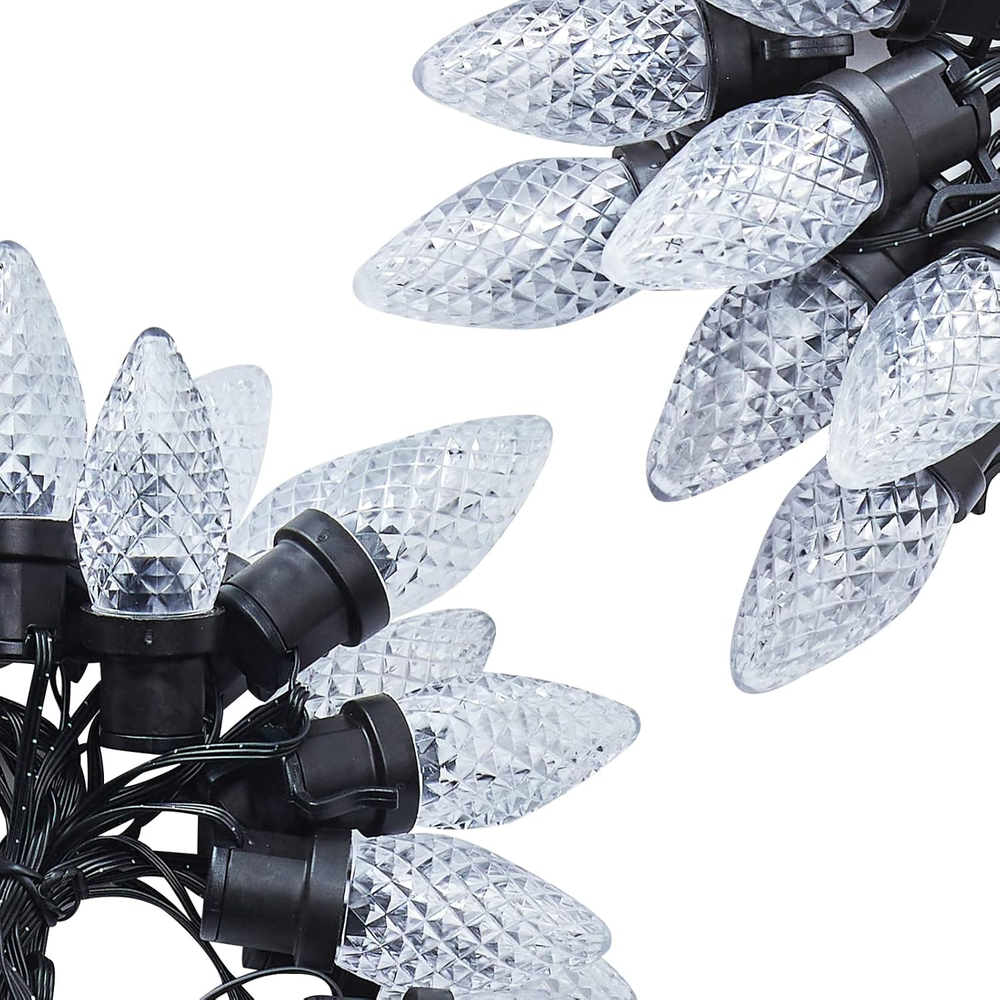 16Ft C9 LED Christmas String Lights with 25 Strawberry Bulbs for Outdoor Decor