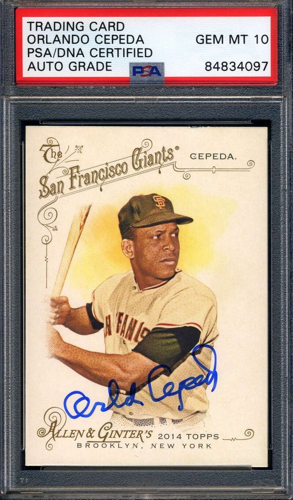 Orlando Cepeda Gem Mint 10 PSA DNA Signed 2014 Topps Allen & Ginter Autograph