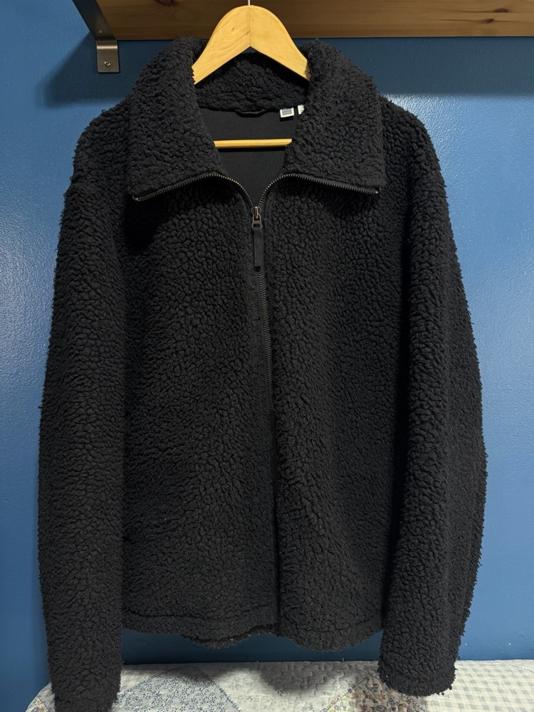 Uniqlo U Fleece Zip Fleece   Full Zip Jacket Navy Size large 2017