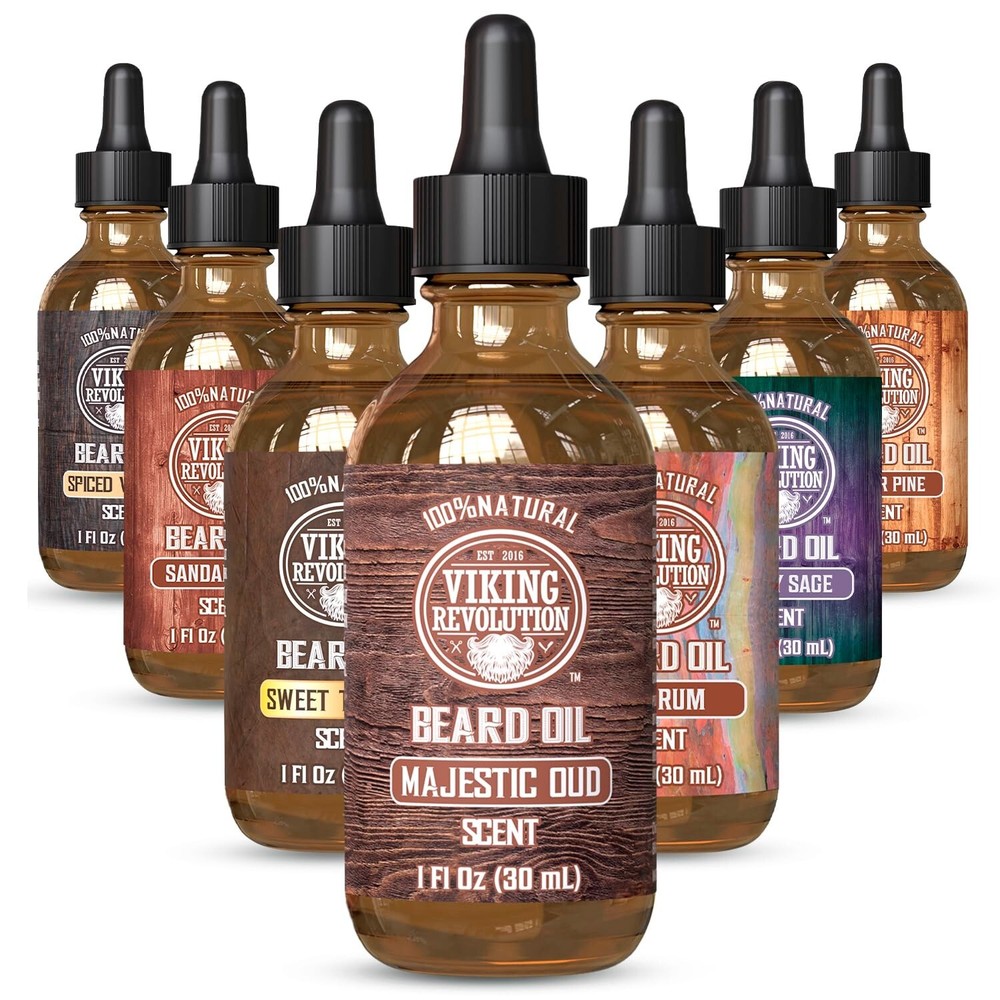Viking Revolution Majestic Oud Beard Oil for Men - Natural Mens Beard Oil with A