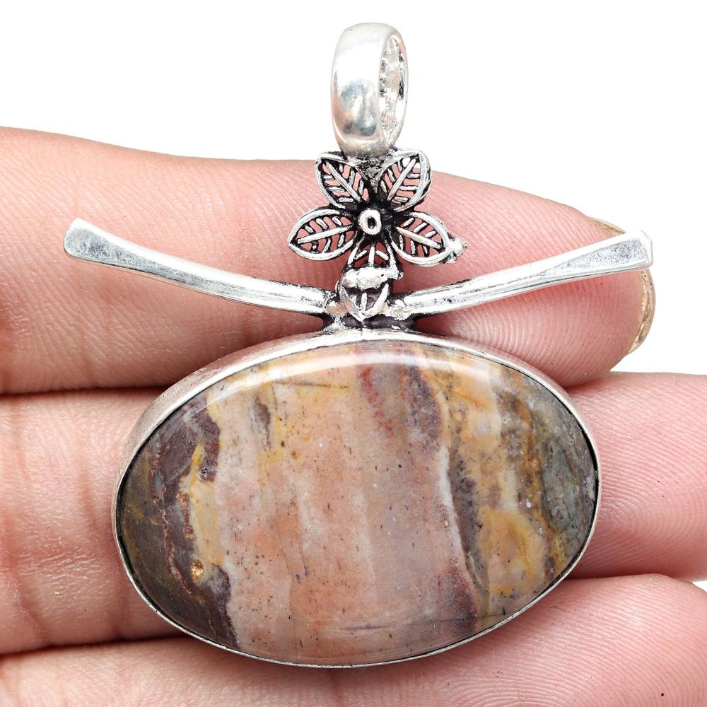 Handmade Agate Gemstone Necklace Stick Jewelry Gift For Her 1.75 Inch