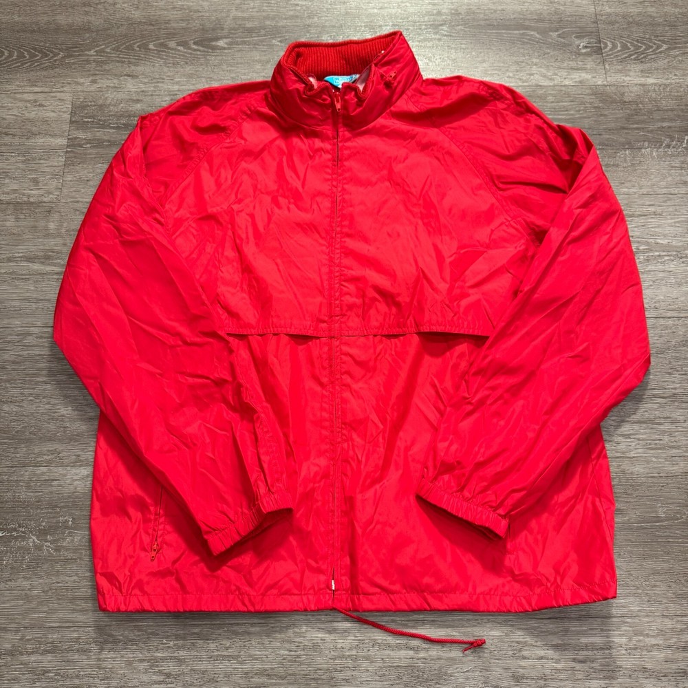 Woolrich Teton Rain Jacket Windbreaker Mens L Red Hood VTG 70’s Outdoor Vented