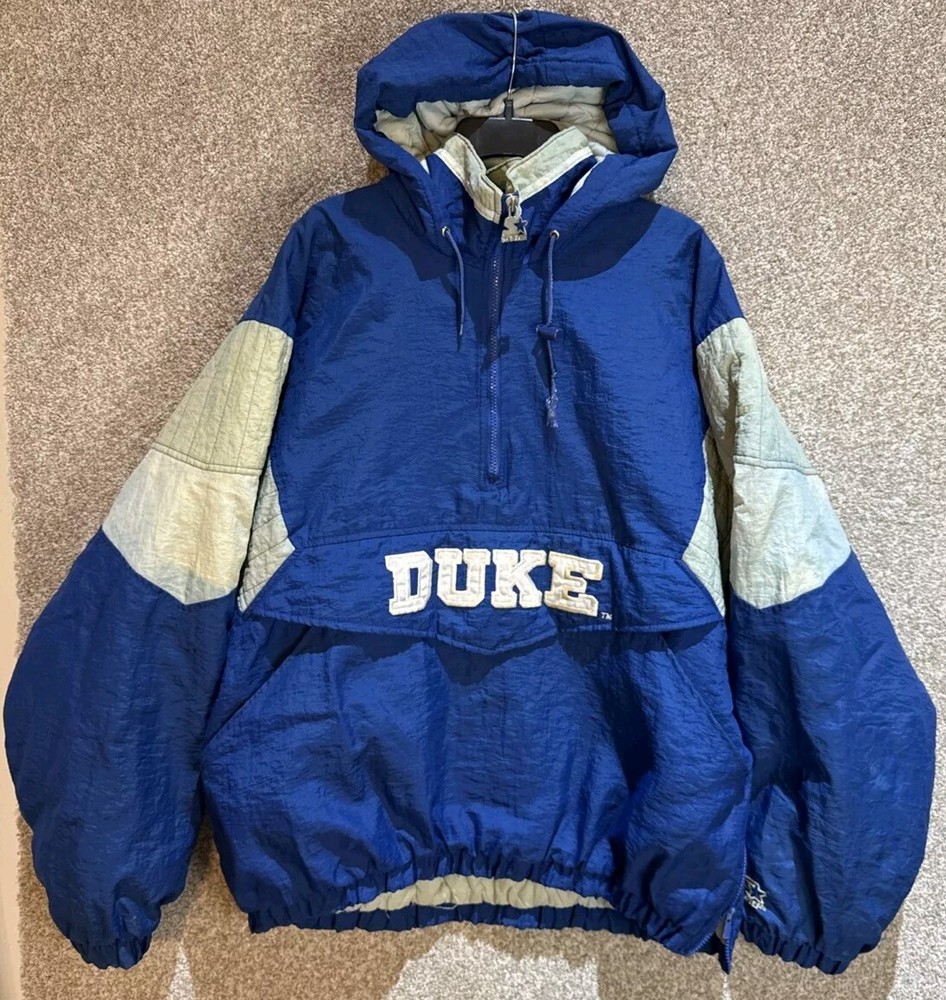 Vintage Starter NCAA Mens XL Duke Blue Devils Hooded Insulated Pullover Jacket