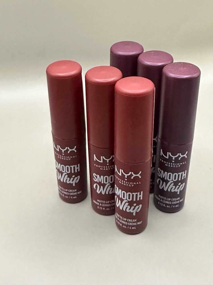 NYX Smooth Whips Set Of 6 Lip Cream - Velvet Rose & Bed Sheets