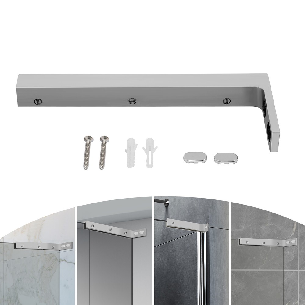 Glass Door L-Shape Stabilizing Bracket, Glass Support Bracket Stabilizer, Stabil