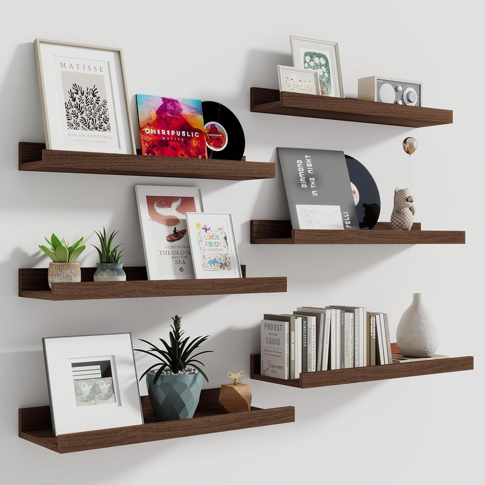 Picture Ledge Shelf 16 Inch Long Floating Shelves Set of 6 Picture Shelf Wall